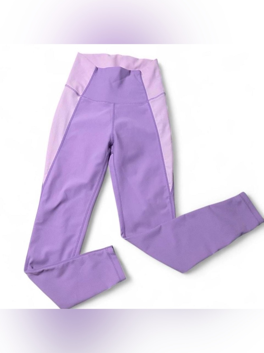 NWOT WILO The Label Two-Tone Lavender Leggings High-Waisted 7/8 Ribbed